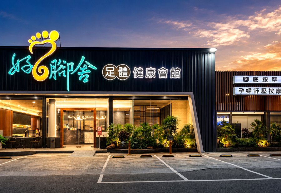好腳舍足體健康會館夜間門面